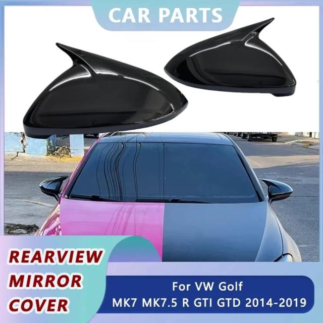 VWゴルフ MK7 7.5 GTI R GTD ベース 2009-用 リアビューミラーカバーキャップ 2個セット ミラーツールケース チューニング 新車アクセサリー 輸入品