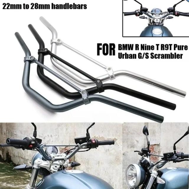 BMW R NineT用 7/8インチ アルミ合金 カスタムハンドルバー 22mm 28mm  R9T ピュア スクランブラー アーバンG/S カフェレーサー対応 輸入品