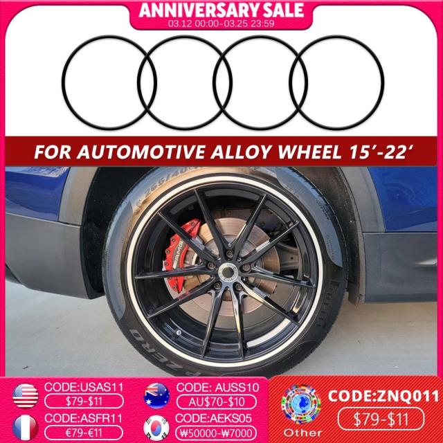 4個セット ハブキャップパッチ ホイールプロテクターリング アロイホイール 傷防止 R15 R16 R17 R18 R19 R20 R21 R22 フルリムカバー アクセサリー 輸入品