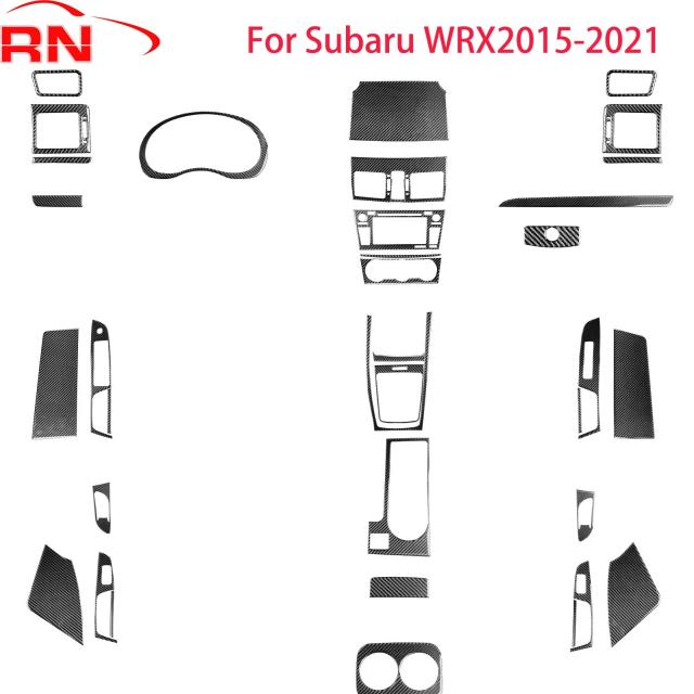スバル WRX（2015-モデル）用 カーボンファイバー内装デコレーションアクセサリー 各種パーツステッカー 輸入品