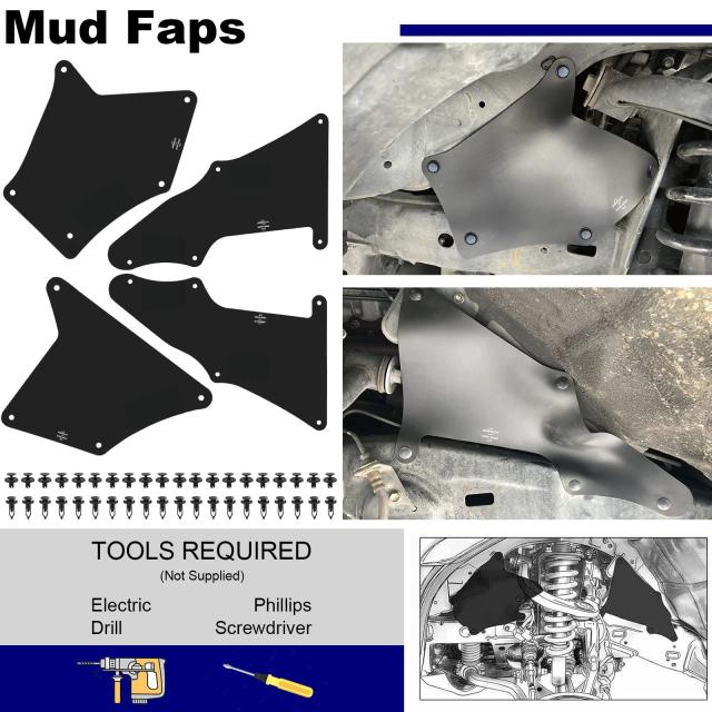 トヨタ 4Runner 2003-2020 FJクルーザー 2007-2014 用 スプラッシュガード フェンダーライナーシールド 内側マッドフラップ 53735-35150, 53886-35020 輸入品_14