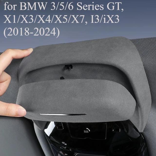 BMW 3/5/6シリーズGT、X1/X3/X4/X5/X7、i3/iX3（2018-）用 車載メガネケース 収納ボックス ABS/スエード サンバイザー型メガネホルダー 輸入品