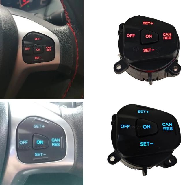 フォード フィエスタ MK7 MK8 エコスポーツ 2013 年用 カーフレーム パネル ステアリング ホイール カバー 装飾＋クルーズコントロール ボタン 輸入品_7