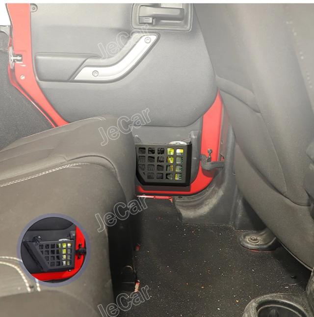 JeCar メタルフロントリアドアサイドメッシュポケット収納ボックスオーガナイザー Jeep Wrangler JK 2011-2017 2/4ドア 自動車アクセサリー 輸入品