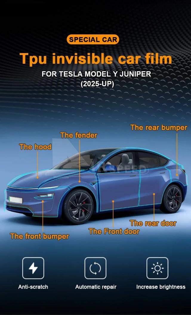 9ミル TPU 耐傷車用ペイントプロテクションフィルム for テスラ モデルY ジュニパー 2025 2026 グロス マット クリアブラ PPF アクセサリー 輸入品_7