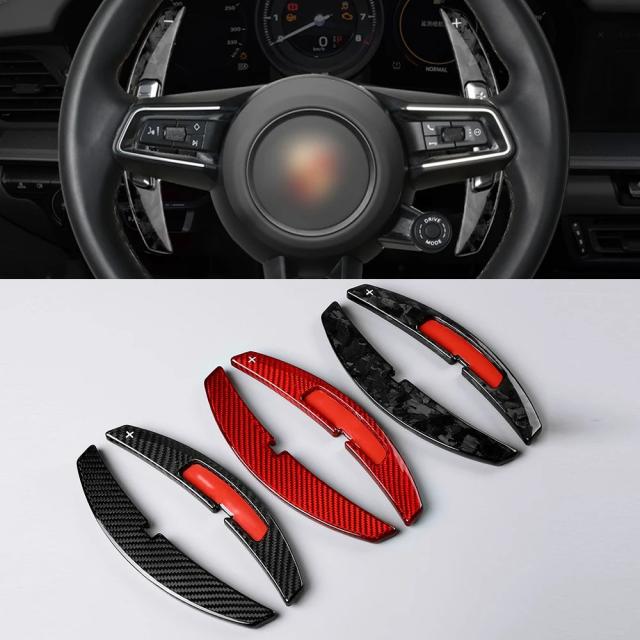 ポルシェ911 992（2021-式）／パナメーラ（式）用 リアルカーボンファイバー ステアリングホイール パドルシフター エクステンション シフトパドル アクセサリー 輸入品_7