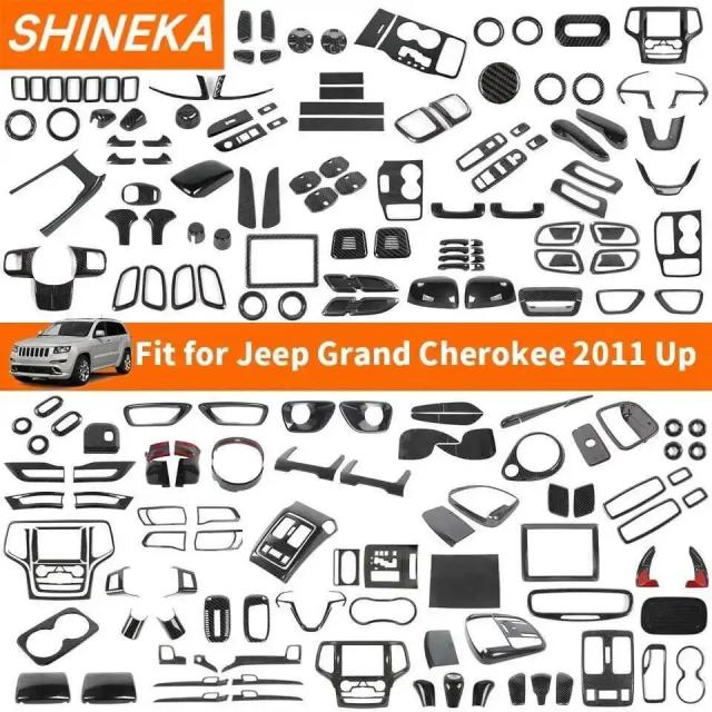 SHINEKA カーボン調デコレーションカバー Jeepグランドチェロキー 2011-2020 内装・外装アクセサリー 輸入品