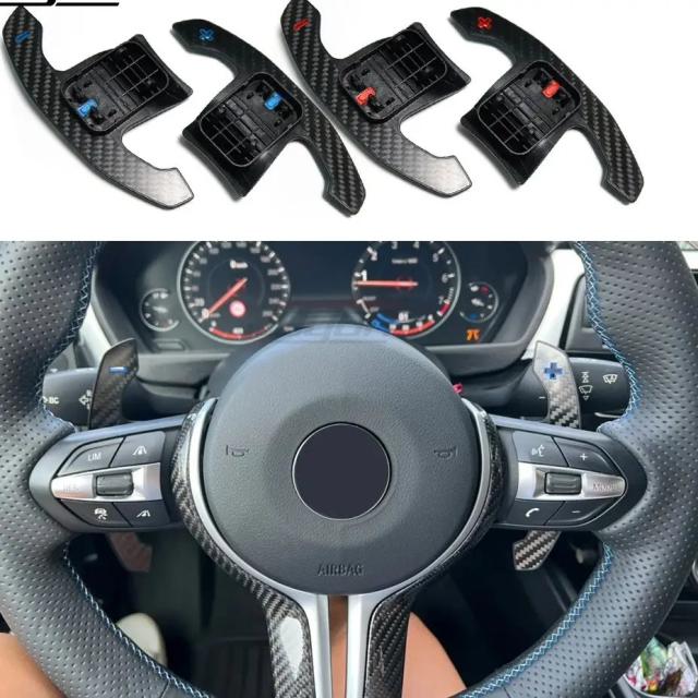 2021- BMW M3 G80 M4 G82 G83 M5 F90 2017-2021 ブルーカーボンパドルシフター ステアリングホイール拡張シフター 交換用 輸入品_2