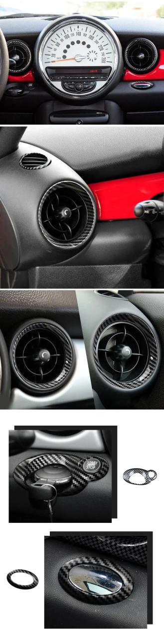 BMW MINIクーパー R55 R56 R57 R58 R59 R60 R61 用 カーボン調 内装 保護カバー ABS 装飾ステッカー 輸入品_11