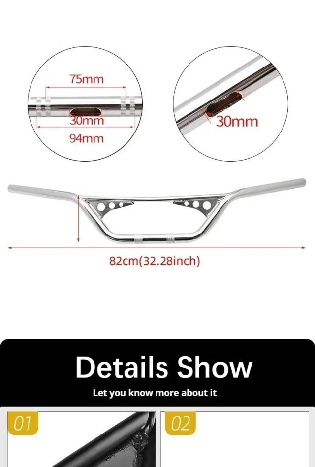 レトロモディファイドハンドルバー 7/8インチ(22mm)・1インチ(25mm) カフェレーサー スポースター チョッパー ボバー ハーレーXL883 XL1200 X48 ダイナ ソフテイル対応 輸入品_14