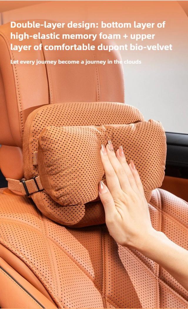シェビー・クルーズ/スパーク/ソニック/カマロ/ボルト/ボルトEV/トラックス 専用 スエードヘッドレスト ネックピロー シート 腰 クッション ウエストピロー 輸入品_11