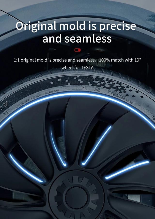 新型モデルY 2025ジュニパー 19インチ タービンテクスチャー スタイル ハブキャップ ホイールカバー アクセサリー テスラ用 4個セット 輸入品_13