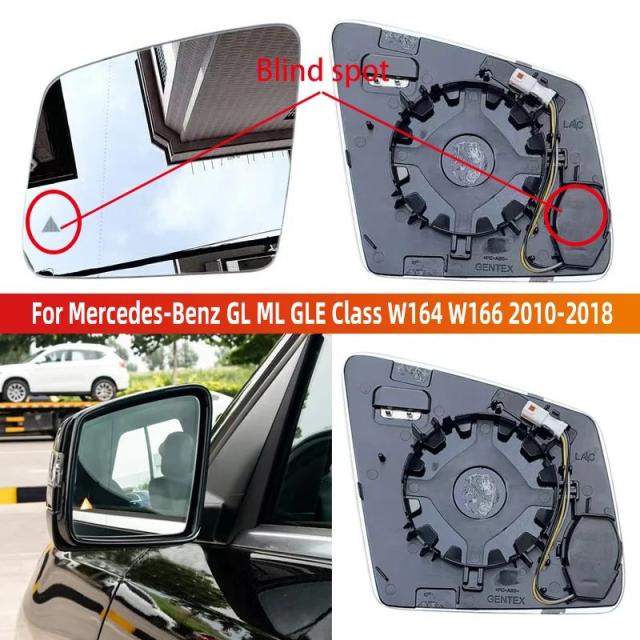 メルセデス・ベンツ GL/ML/GLEクラス W164/W166 2010-モデル用 ワイドアングル ヒーテッド ブルスポット警告機能付 ドアミラー リプレースメントガラス 輸入品