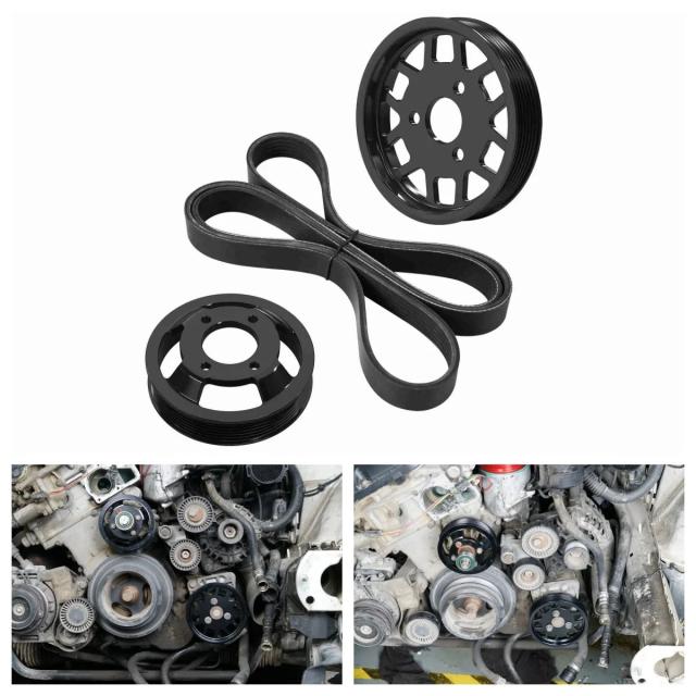 BEVINSEE M52TU M54 エンジン用 ウォーターポンプ  パワーステアリングポンプ  駆動プーリーキット BMW E46 E39 E38 X5 E53 X3 E83 対応 輸入品
