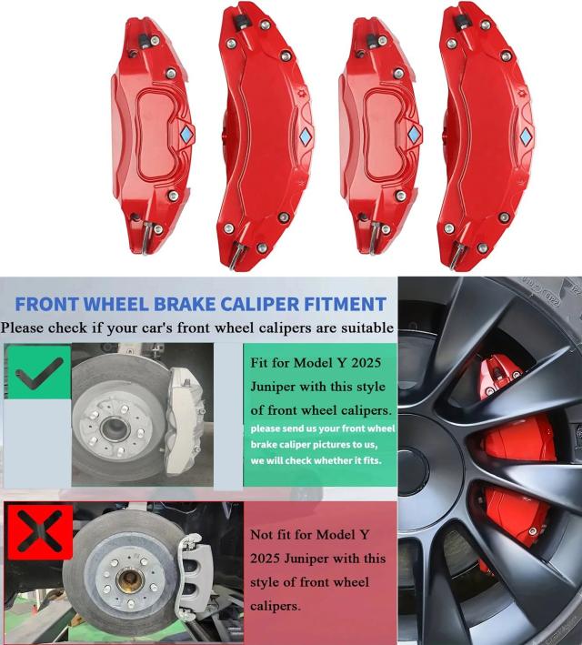 テスラ モデルY ジュニパー 2025-2026 ブレーキキャリパーカバー デカール付き 4PCS アルミ合金製（ベルリン製RWDには非対応） 輸入品_6