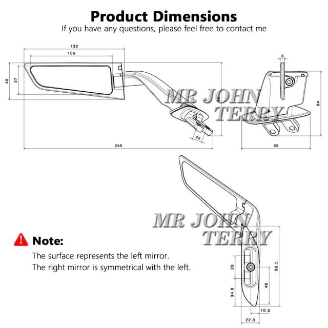T-MAX専用 ステルスウィングミラー スポーツウィングレット アジャスタブルミラー 対応機種：T-MAX500 04-12 TMAX530 12-19 T-MAX560 2020-2021 輸入品_12