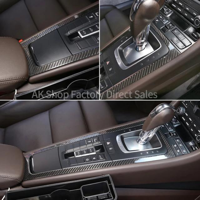 ポルシェ911 982 718 ボクスター カイマン 2012-2019 専用 リアルカーボンファイバー センターパネル ギアシフトパネル ドアパネルカバー トリム 輸入品_9