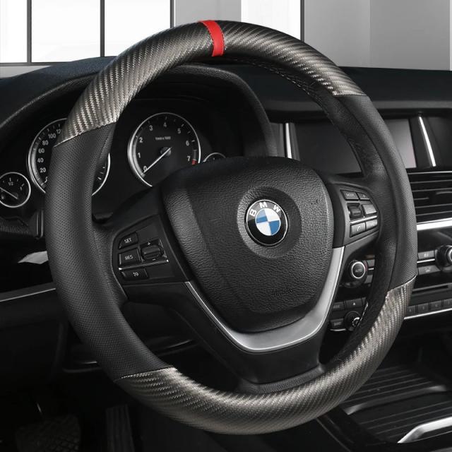 カーボンファイバーレザー 車用ステアリングホイールカバー 38cm BMW X1 X2 X3 X4 E84 F84 F39 E83 F25 G01 F97 F26 G02 F98 対応 自動車アクセサリー 輸入品_14