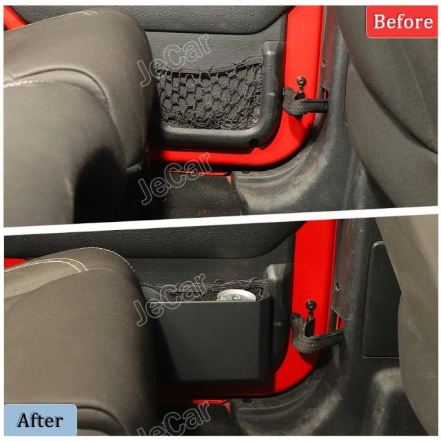 JeCar メタルフロントリアドアサイドメッシュポケット収納ボックスオーガナイザー Jeep Wrangler JK 2011-2017 2/4ドア 自動車アクセサリー 輸入品
