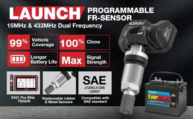 LAUNCH X431 TSENSOR-05 TPMSセンサー 315MHz/433MHz デュアル周波数 スクリューイン式 角度調整可能 メタルバルブ 純正交換センサー 輸入品_11