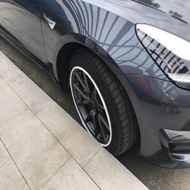 ユニバーサル カーホイールリムエッジプロテクター 4個セット BMW VW メルセデス リングタイヤガードストリップ Tesla Model 3 Y S X 2017-2023対応 輸入品_13