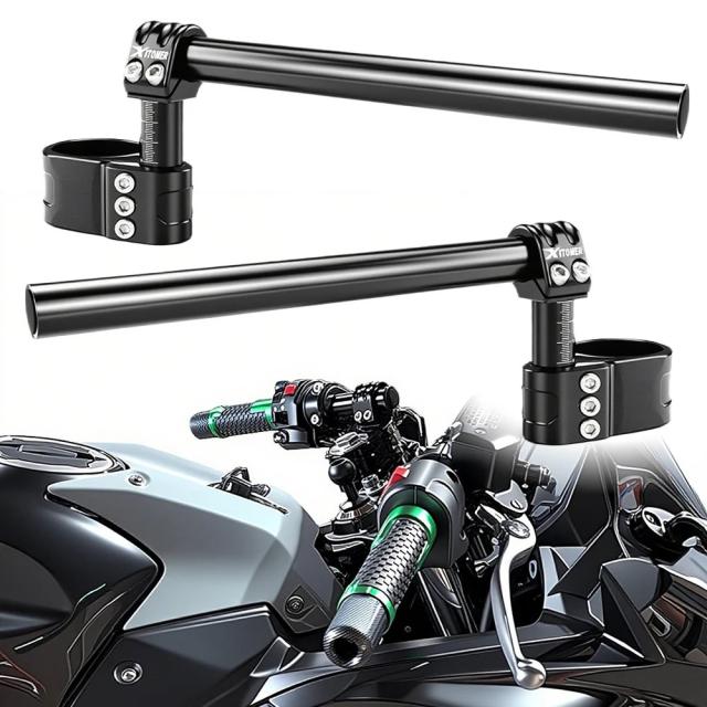 ヤマハ FZ8 FZ1 FZR1000 MT-01 MT-10 XSR900 R6 R1 YZF750 R 用 クリップオンハンドルバー レイザー 50mm 調整可能 クリップオン 輸入品