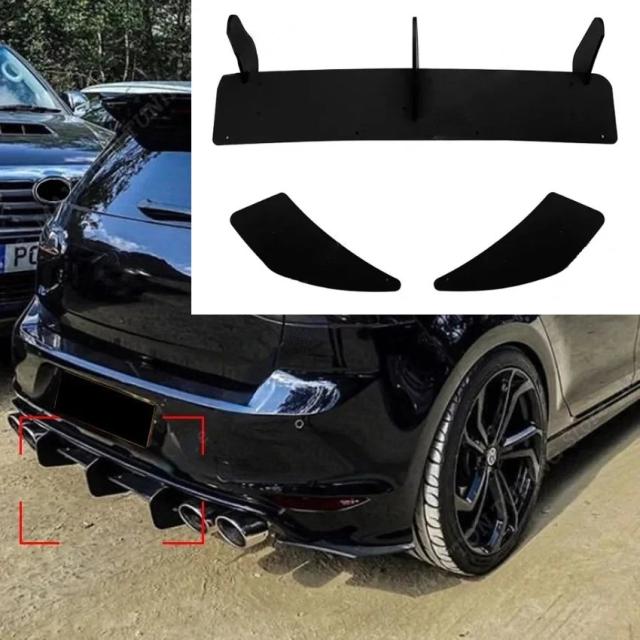 フォルクスワーゲン ゴルフ7R/7.5R (2013-モデル) 用 リアバンパーディフューザー スプリッター スポイラー リップ ブラック ABS ボディキット 輸入品_3