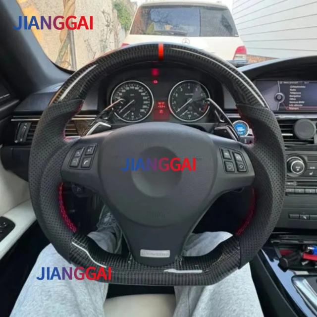 BMW E90 E92 E93 E82 E87 320i 325i 2005-2012年用 本物カーボンファイバーレザーステアリングホイール カーアクセサリー 輸入品 45,486円