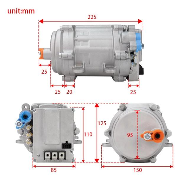 A/C 12V 24V 48V 電動コンプレッサーセット 自動車 トラック バス ボート トラクター 整備工場 エアコン用 輸入品_10