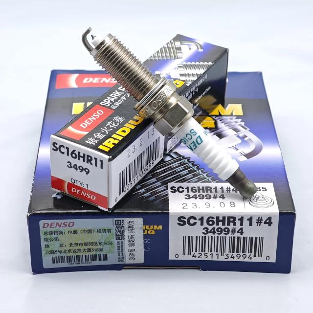 オリジナル DENSO イリジウム スパークプラグ SC16HR11 3499 トヨタ カローラ デュアルエンジン ヴィオス 純正 90919-01275 90919-01253 適合 輸入品