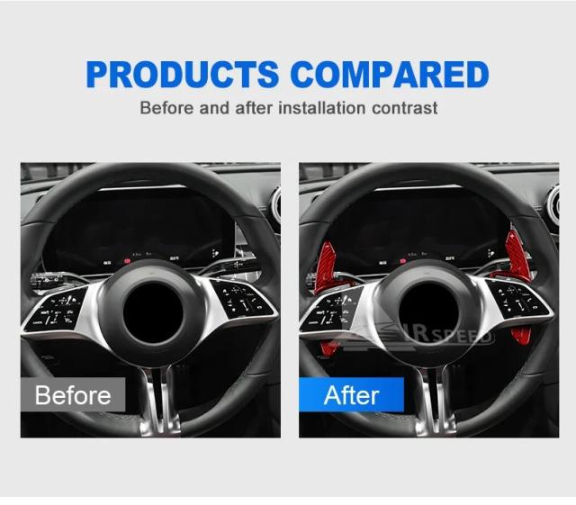 カーボンファイバー製 ステアリングホイール パドルシフト メルセデス・？ンツ C/E/Sクラス W206 フェイスリフト W213/S213/C238/A238 W223 EQS EQE 対応 輸入品_11