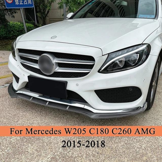 メルセデス・ベンツ Cクラス W205 C180 C200 C260 AMG 用 フロントスポイラー バンパースプリッター ディフューザー ボディキット 2015-モデル 輸入品