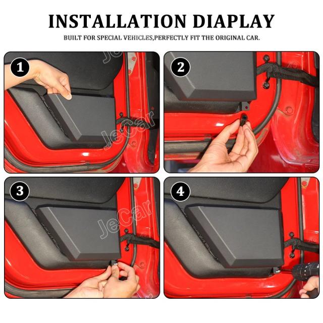 JeCar メタルフロントリアドアサイドメッシュポケット収納ボックスオーガナイザー Jeep Wrangler JK 2011-2017 2/4ドア 自動車アクセサリー 輸入品