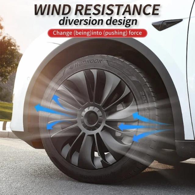 4個セット ハブキャップ 車用 交換用ホイールキャップ 19インチ フルカバータイプ アクセサリー Tesla Model Y 2023 2024 専用 輸入品