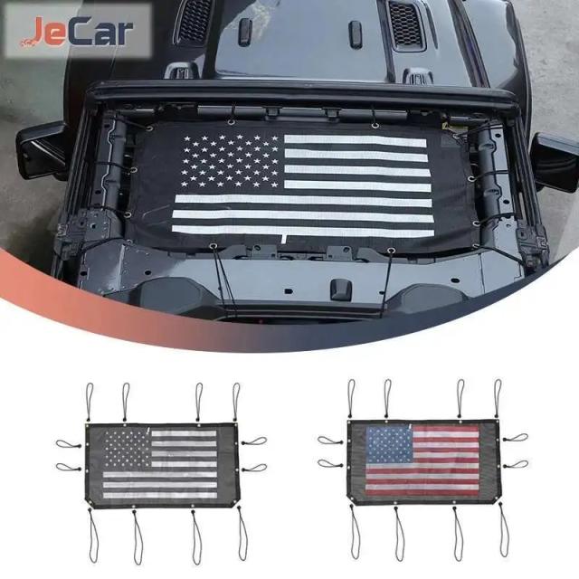 JeCar 車載ルーフサンシェードカバー フロントドア用 遮熱ネットメッシュ Jeep Wrangler JL / Gladiator JT 以降 アクセサリー 輸入品