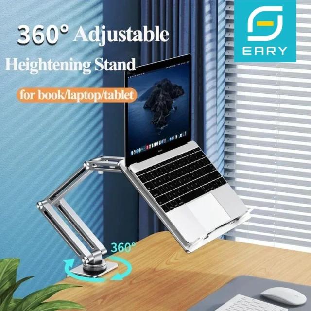 デスク用ノートPCアームマウント 360°回転 17インチ対応 折りたたみ式 高さ調整可能 ノートPCスタンドホルダー 輸入品
