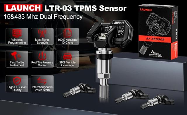 LAUNCH X431 TSENSOR-05 TPMSセンサー 315MHz/433MHz デュアル周波数 スクリューイン式 角度調整可能 メタルバルブ 純正交換センサー 輸入品_7