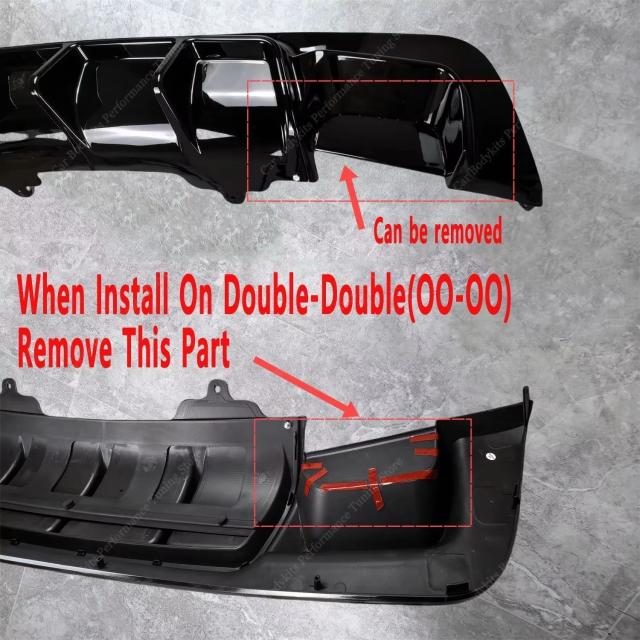 MPスタイル リアバンパースプリッターディフューザー BMW 5シリーズ E60 E61 Mパック 2004-2010 プラスチック ボディキット チューニング 輸入品_6