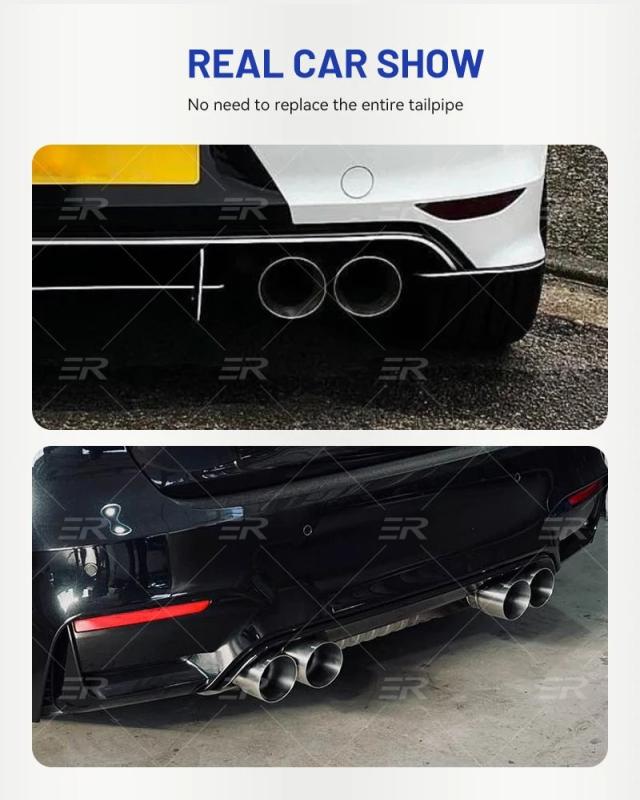 ERユニバーサル デュアルエキゾーストチップ ステンレス製 エキゾーストシステム アップグレード 人気車用 マフラー テールパイプ ダブルノズル 輸入品_9