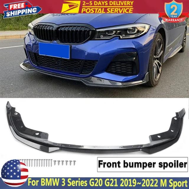 光沢ブラック カーフロントバンパースプリッターリップ BMW 3シリーズ G20 G21 320i 330i M340i 2019~2022 Mスポーツ ディフューザーガード ボディキット 輸入品