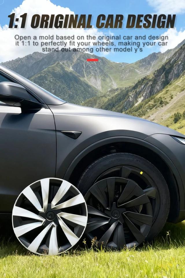 4個セット ハブキャップ 高性能 交換用 ホイールカバー クロスフローキャップ フルリム アクセサリー Tesla Model Y ジュニパー 19インチ 2025 2026 輸入品