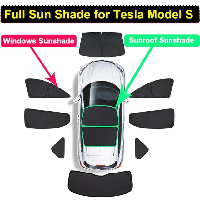 テスラモデルS用 サンルーフシェード プライバシーサンシェード 折りたたみ式スカイライトブラインド フロントウィンドシールド保護カバー 輸入品