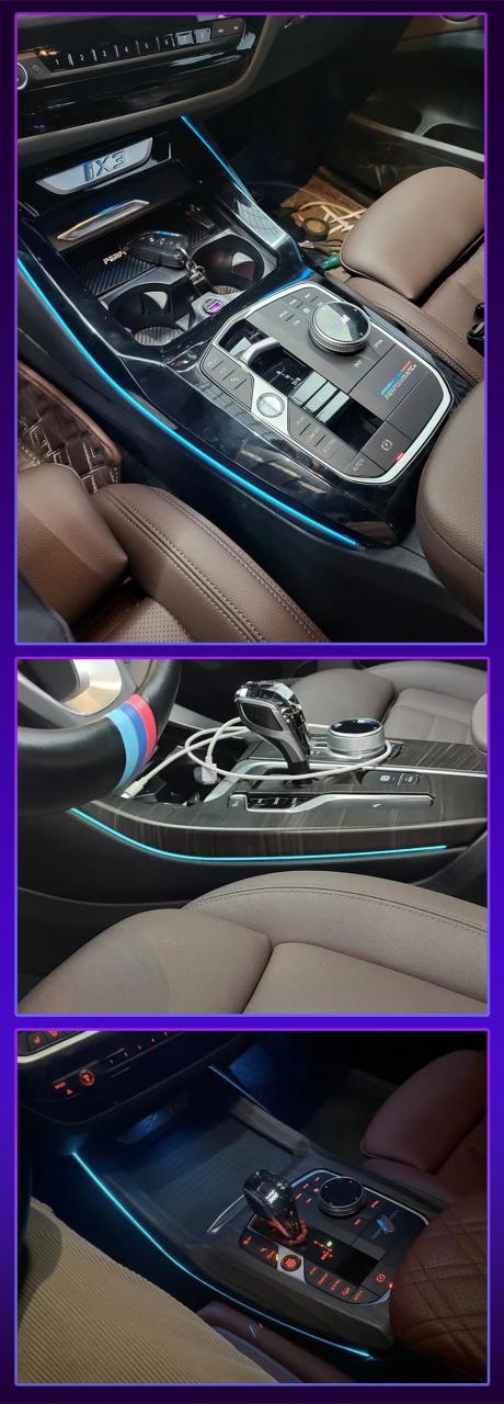 BMW 5・6シリーズ X3 X4 iX3 G30 G31 G32 G01 G02 G08 専用 11色センターコンソールアンビエントライト（サドルライト） 室内灯 アップグレードキット 輸入品_11