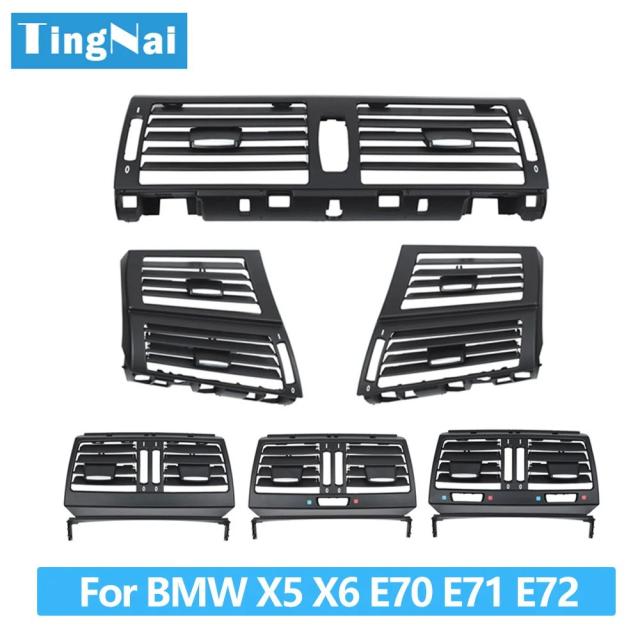 LHD RHD フロント センター 左右 リア エアコン AC ベントグリル アウトレットカバー BMW X5 X6 E70 E71 E72 2007-2013 専用 輸入品