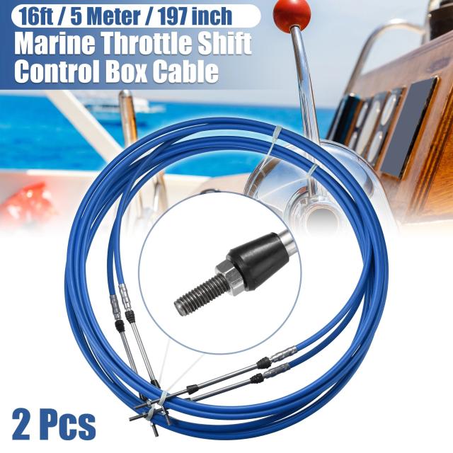 X Autohaux マリンスロットルケーブル 1/2本セット 10-20フィート 3300/33C 汎用 船外機 リモートコントロール シフト エンジン制御ケーブル 輸入品