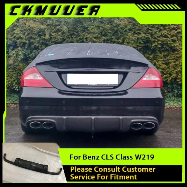CKMUUER メルセデスベンツ CLSクラス W219 CLS63 AMG 用 カーボンファイバー リアリップディフューザースポイラー 2004-2010年モデル バンパーガード 輸入品