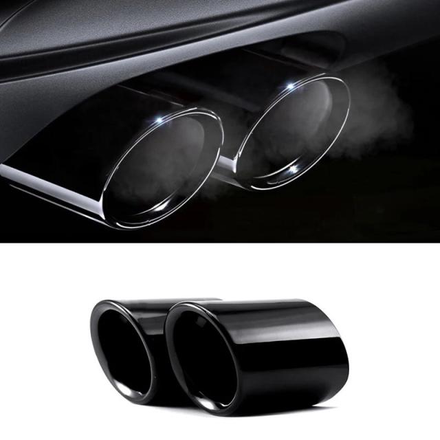 BMW 1・2・3・4・5シリーズ X1 3GT F20 F22 F30 F32 F34 F10 F48 F36 F11用 カーパーツ 光沢ブラック スチール エキゾーストパイプ トリム アクセサリー 輸入品