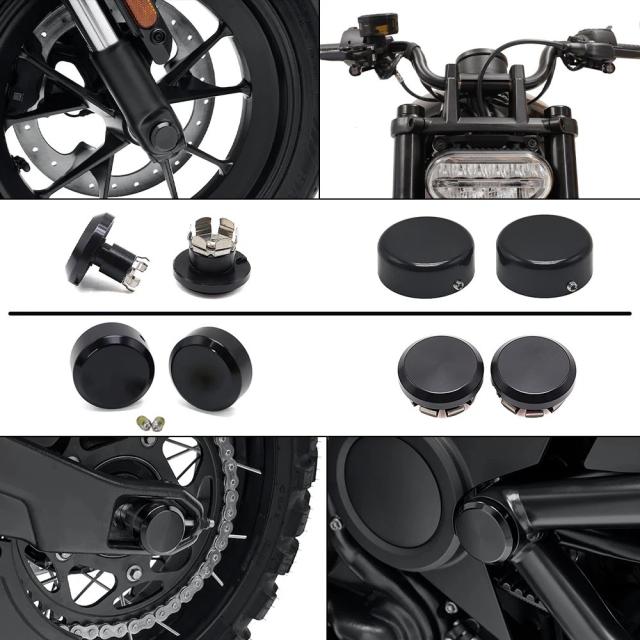 ハーレースポーツスターS 1250 RH1250S用 アクセサリー フロントリアアクスルナットカバーキット アッパーフォークステムカバー 輸入品_2