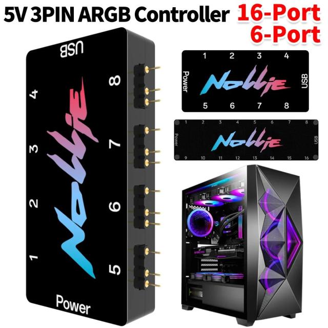 5V 3PIN ARGB コントローラー 8ポート アドレサブルRGB スプリッター Nollie SignalRGB OpenRGB 対応 PCケース 冷却ファン ライトストリップ用 輸入品_2