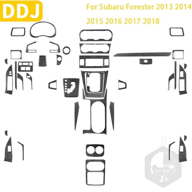 スバル フォレスター 2013-2018 年式 専用 カーボン調 内装 キーホール ギア リフティング エアアウトレット トリム ステッカー 輸入品